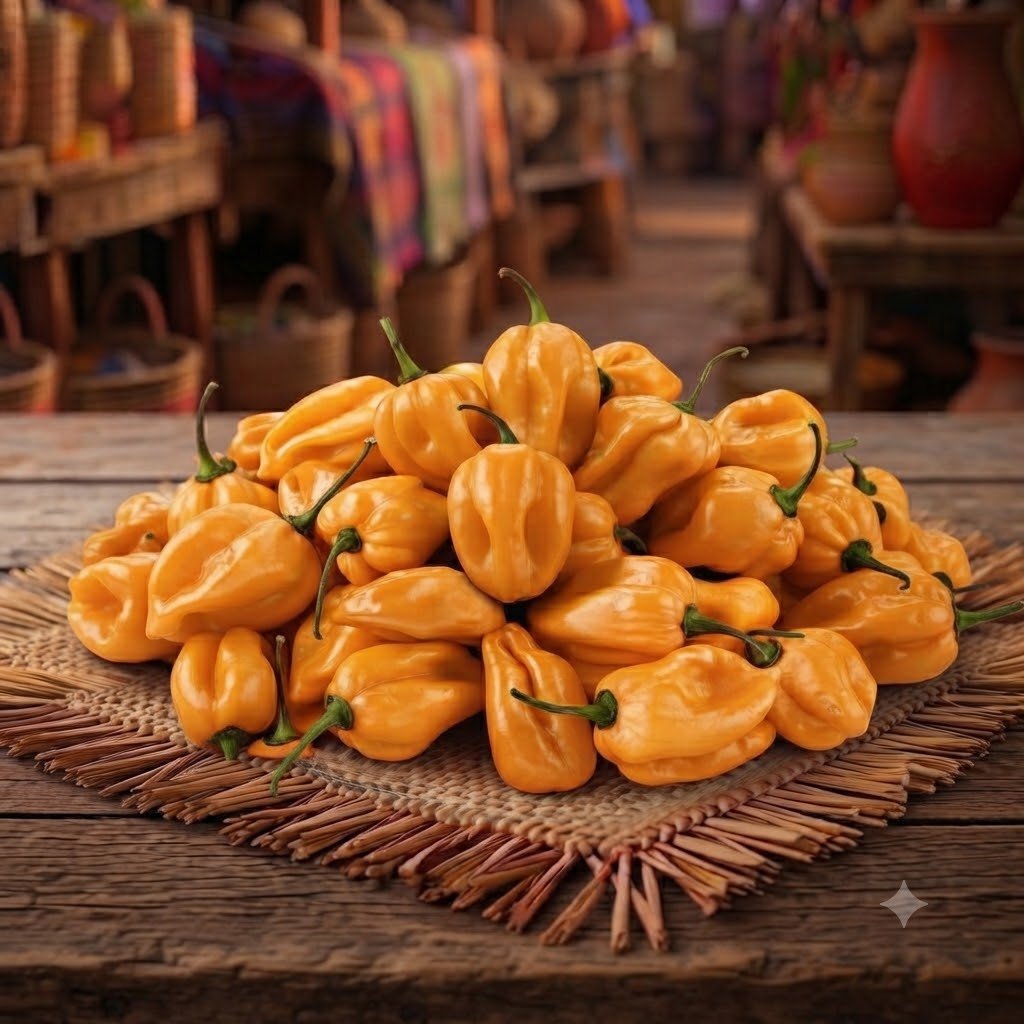 Piment jaune frais du Sénégal pour la cuisine africaine et les recettes traditionnelles.