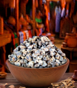 Toufa séché du Sénégal, mollusque séché traditionnel utilisé pour relever le goût des plats sénégalais