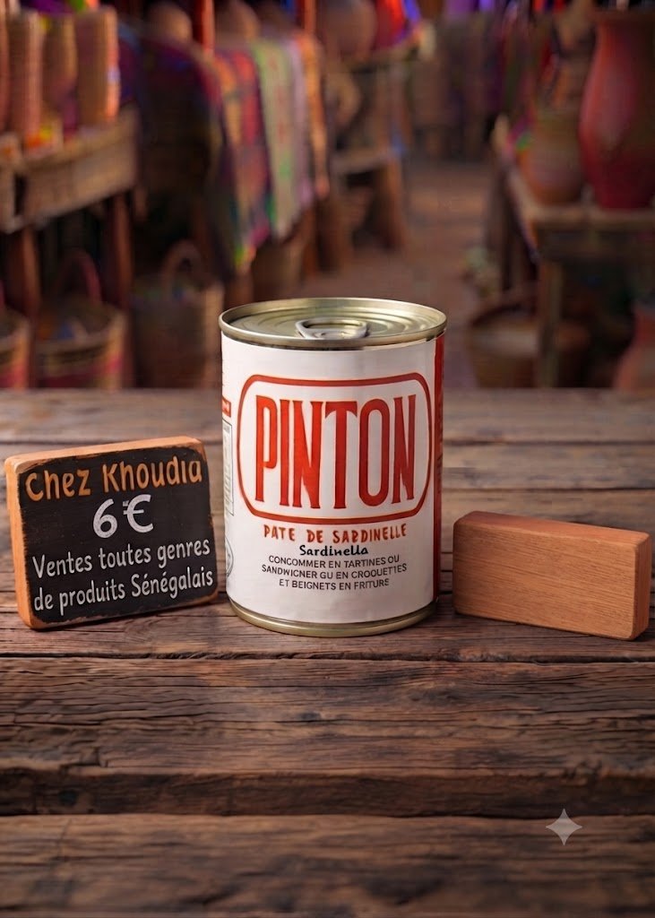Pinton, sardinelle en boîte traditionnelle appréciée dans la cuisine sénégalaise.